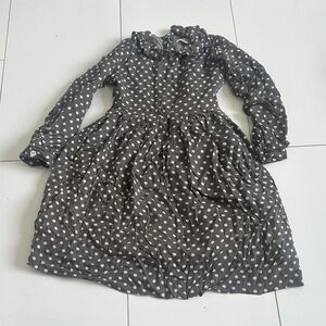 Rachel Riley Brown and White Polka Dot Kids Dress 7 Peter Pan collar